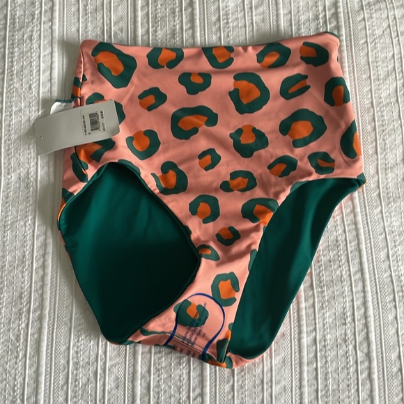 NWT Lime Ricki Peach Leopard / Jade Reversible Ultra High-Waist Bottom - Picture 5 of 6